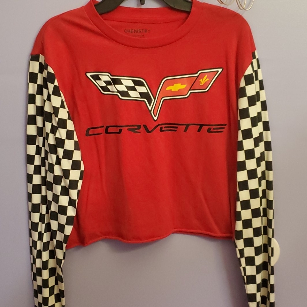 Cropped Checkered Corvette Shirt